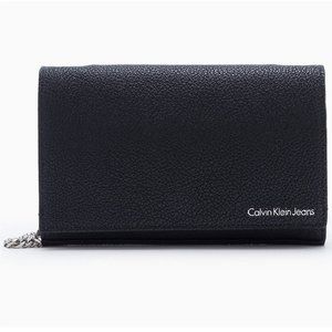 CALVIN KLEIN LEATHER LARGE ACCORDIAN CROSSBODY BAG